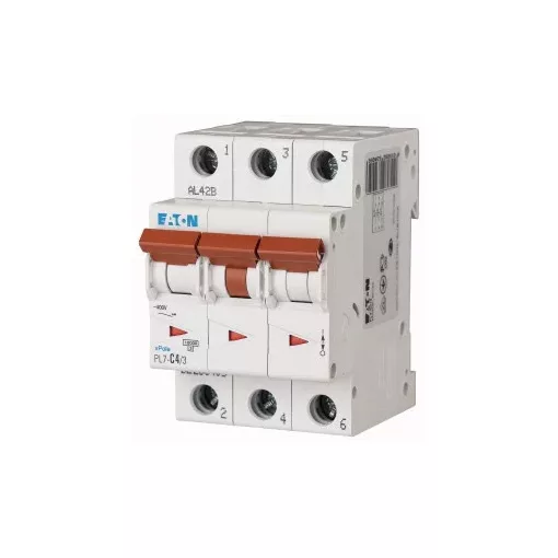 Eaton 263405 PL7-C4/3 Kismegszakító. 3P, 4A, C karakterisztika, 10kA