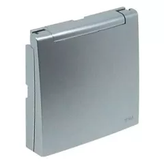   Efapel Logus90 90654 TAL fedlap francia típusú dugaljakhoz alumínium, IP44, gyermekvédelemmel (Efapel 90654 T AL)