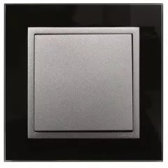   Efapel Logus90 90910 TEA 1-es keret fekete üveg / alumínium CRYSTAL (Efapel 90910 T EA)