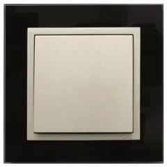   Efapel Logus90 90910 TEC 1-es keret fekete üveg / gyöngyház CRYSTAL (Efapel 90910 T EC)