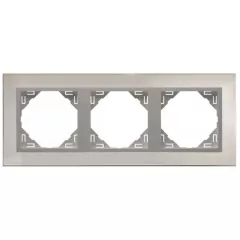   Efapel Logus90 90930 TIA 3-as keret inox / alumínium, függőleges és vízszintes elhelyezéssel, METALLO (Efapel 90930 T IA)