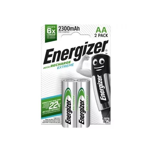 Energizer AEAA2300B2EXTR Extreme LR6 (AA) újratölthető akkumulátor 2300mAh Ni-MH – nagy kapacitású, hosszú élettartamú AA ceruzaakku ( 2db/csomag ) ( AEAA2300B2EXTR )