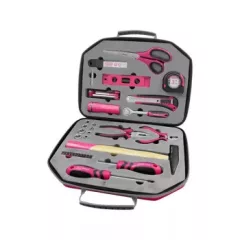   EXTOL LADY 6590 szerszámkészlet, 47db, 1/4"; Extol Lady, rózsaszín, 8 dugófej (5-14mm), fogó, csavarhúzók, kalapács, BIT-ek, vízmérték ( 6590 )