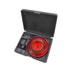   EXTOL PREMIUM 8801607 körkivágó klt., 10 db-os, (64-70-76-82-89-102-127mm) műanyag, fa, gipszkarton ( 8801607 )