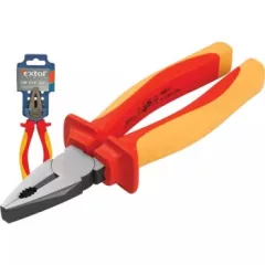   EXTOL PREMIUM 8813170 kombinált fogó, 160mm, szigetelt,1000V VDE, DIN ISO 5746, CV, duál piros/sárga nyél, akasztós szerszámtartó ( 8813170 )