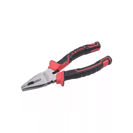 EXTOL PREMIUM 8813181 kombinált fogó, 160mm, duál  vörös/fekete, TPR nyél, akasztós szerszámtartó ( 8813181 )