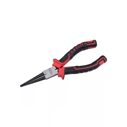 EXTOL PREMIUM 8813189 kerek csőrű fogó; 160mm duál  vörös/fekete, TPR nyél, akasztós szerszámtartó ( 8813189 )