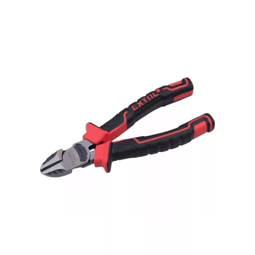 EXTOL PREMIUM 8813197 oldalcsípő fogó, 190mm, duál vörös/fekete TPR nyél, 20% extra erőkifejtés, akasztós szerszámtartó ( 8813197 )