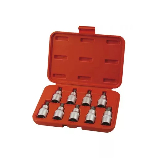 EXTOL PREMIUM 8818124 bitdugófej klt., 9db, TORX,  1/2"×55mm (T20-25-27-30-40-45-50-55-60), CrV/S2 ( 8818124 )