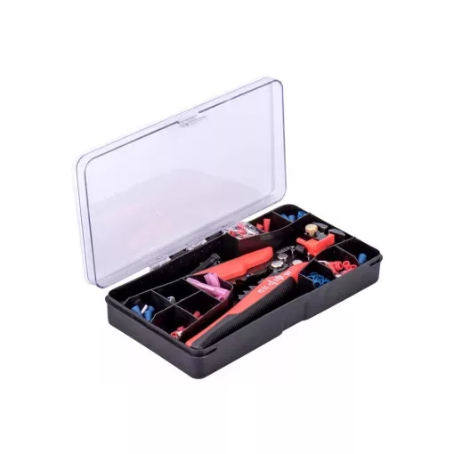 EXTOL PREMIUM 8831126 vezeték csupaszító (blankoló) és krimpelő fogó klt., 231 db, automata: 0,2-6 mm2, 205mm, CR12MoV ( 8831126 )