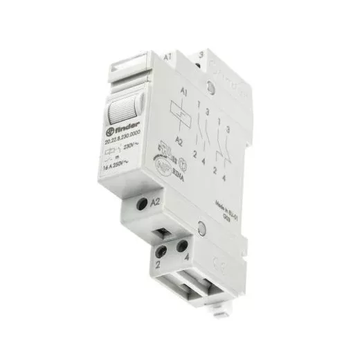 Finder, 202890124000, 20.28.9.012.4000, moduláris elektromechanikus léptető (impulzus) relé, 16A, 2 Záró érintkező, 4 kapcsolási pozíció, tápfeszültség 12V DC, (Finder 202890124000, 20.28.9.012.4000 )