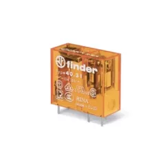   Finder 40.31.8.024.5001 miniatűr print/dugaszolható relé 1 váltóérintkező (CO) AgNi+Au, 24V AC (50/60 Hz) vezerlőfeszültség, 10A folytonos áram, 3,5mm lábkiosztás - bemártó tisztításra alkalmas (RT III)