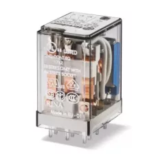   Finder 55.13.8.230.0000 Miniatűr ipari relé 3 váltóérintkező (CO) AgNi, 230V AC (50/60 Hz) vezerlőfeszültség, 10A folytonos áram, NYÁK-ba forrasztható - alapváltozat