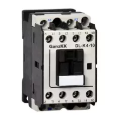   GANZ KK DL-K4-10 3 pólusú mágneskapcsoló, 1 db beépített záró segédérintkezővel, 230V, 4kW (AC-3 400V), 45×78×85mm ( GANZ 100-0002-350-DL )