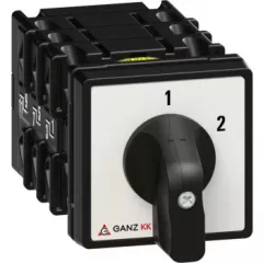   Ganz KK KK0-20-6004 kézi nyitott átkapcsoló, 1-2 állás, 3P, 20A, IP20/44, 690V, 5,5kW kapcsolható teljesítmény(AC-3,400V), 48x48x100mm ( Ganz 1AC6004AA00M30 )