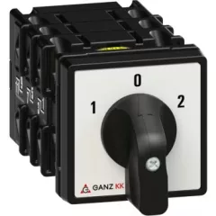   Ganz KK KK0-20-6006 kézi nyitott átkapcsoló, 1-0-2 állás, 3P, 20A, IP20/44, 690V, 5,5kW kapcsolható teljesítmény(AC-3,400V), 48x48x100mm ( Ganz 1AC6006AA00M30 )