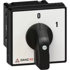   Ganz KK KK1-32-6001 kézi nyitott BE-KI kapcsoló, 0-1 állás, 2P, 32A, IP20/44, 690V, 11kW kapcsolható teljesítmény(AC-3,400V), 64x64x82mm ( Ganz 1AF6001BB00M10 )