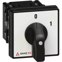   Ganz KK KK1-32-6002 kézi nyitott BE-KI kapcsoló, 0-1 állás, 3P, 32A, IP20/44, 690V, 11kW kapcsolható teljesítmény(AC-3,400V), 64x64x98mm ( Ganz 1AF6002BB00M20 )