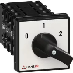   Ganz KK KK1-32-6013 kézi nyitott motorkapcsoló Dahlander-tekercselésű motorhoz, 0-1-2 állás, 32A, IP20/44, 690V, 7,5kW kapcsolható teljesítmény(AC-3,400V), 64x64x130mm ( Ganz 1AF6013BB00M40 )