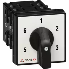   Ganz KK KK1-32-6037 kézi nyitott fokozatkapcsoló, 1-2-3-4-5-6 állás, 1P, 32A, IP20/44, 690V, 11kW kapcsolható teljesítmény(AC-3,400V), 64x64x115mm ( Ganz 1AF6037BB00M30 )
