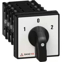   Ganz KK KK1-32-6129 kézi nyitott átkapcsoló, 1-0-2 állás, 4P, 32A, IP20/44, 690V, 11kW kapcsolható teljesítmény(AC-3,400V), 64x64x130mm ( Ganz 1AF6129BB00M40 )
