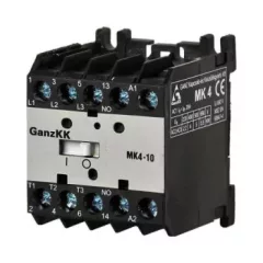   GANZ KK MK4-01 minikontaktor 1 nyitó segédérintkezővel, 230V, 4kW (AC-3 400V), 45×57×49mm ( GANZ 240-3720-351 )