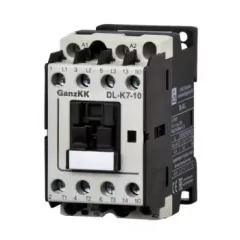   GANZ KK DL-K7-10 3 pólusú mágneskapcsoló, 1 db beépített záró segédérintkezővel, 440V, 7,5kW (AC-3 400V), 45×78×85mm ( GANZ 300-0002-490-DL )