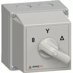   Ganz KK KKM0-20-6009 kézi tokozott csillag-delta motor-átkapcsoló, 0-Y-Δ állás, 20A, IP65, 690V, 5,5kW kapcsolható teljesítmény(AC-3,400V), 100x100x122mm ( Ganz 3AC6009XB00S40 )
