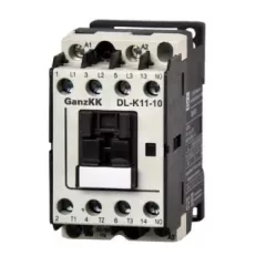   GANZ KK DL-K11-10 3 pólusú mágneskapcsoló, 1 db beépített záró segédérintkezővel, 230V, 11kW (AC-3 400V), 45×78×85mm ( GANZ 400-0002-350-DL )
