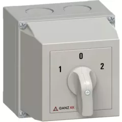   Ganz KK KKM1-32-6008 kézi tokozott irányváltó motorkapcsoló, 1-0-2 állás, 3P, 32A, IP65, 690V, 15kW kapcsolható teljesítmény(AC-3,400V), 100x100x140mm ( Ganz 4AF6008XB00S40 )
