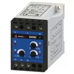   Ganz UASNC/3×400 V háromfázisú feszültségvédelmi relé (aszimmetria, fázissorrend, feszültségnövekedés és -csökkenés), 3x400V AC vezérlő feszültség (Uc), IP20, -5 ... +50 °C ( Ganz 740-8070-515 )