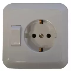   GAO Földelt dugaszolóaljzat váltókapcsolóval, fehér ( 00110 )