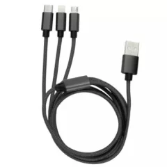 GAO USB töltőkábel 3 az 1-ben 1 m antracit ( 0060100103 )