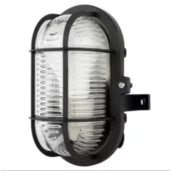   GAO Hajólámpa, ovális műanyagráccsal 60W fekete + 4.8W LED fényforrás 470lm ( 0090060510 )