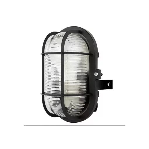GAO Hajólámpa, ovális műanyagráccsal 60W fekete + 4.8W LED fényforrás 470lm ( 0090060510 )