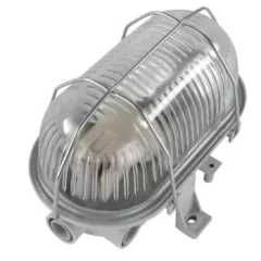   GAO Hajólámpa, ovális, fémrácsos 60W, IP44 szürke ( 0590120555 )