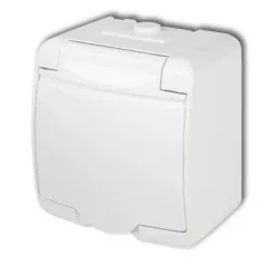   GAO Aquastar földelt dugalj, csapfedeles, IP54, fehér ( 22141 )