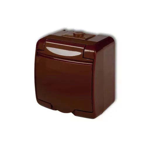 GAO Aquastar földelt dugalj, csapfedeles, IP54, barna ( 22141B )
