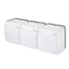   GAO Aquastar 3-as földelt dugalj, csapfedeles, IP54, fehér ( 22161 )