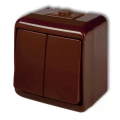 GAO Aquastar dupla váltókapcsoló, IP54, barna ( 22171B )