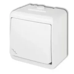   GAO Aquastar váltókapcsoló, jelzőfényes IP54, fehér ( 22241 )