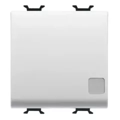   Gewiss Chorus GW10103F keresztkapcsoló (107), fehér burkolattal, 2 modul, rugós bekötés, süllyesztett 16A 250V, keret és szerelőkeret nélkül (Kivilágítható - LED nélkül szállítva, cserélhető semleges lencsével) (Gewiss GW10103F)