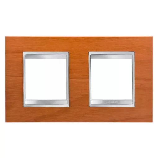 Gewiss Chorus Lux International GW16223LC Kettes keret (4 modul) vízszintes elhelyzéssel cseresznye - Fa hatású Technopolimer (Gewiss GW16223LC)