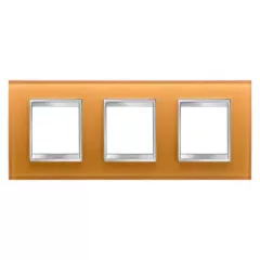   Gewiss Chorus Lux International GW16226CO Hármas keret (6 modul) vízszintes elhelyzéssel okkersárga - Üveg (Gewiss GW16226CO)