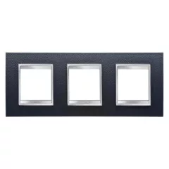   Gewiss Chorus Lux International GW16226PN Hármas keret (6 modul) vízszintes elhelyzéssel fekete - Bőrhatású Technopolimer (Gewiss GW16226PN)