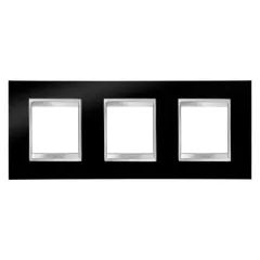   Gewiss Chorus Lux International GW16226TN Hármas keret (6 modul) vízszintes elhelyzéssel mélyfekete - Technopolimer (Gewiss GW16226TN)