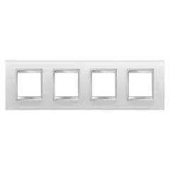   Gewiss Chorus Lux International GW16228CG Négyes keret (8 modul) vízszintes elhelyzéssel jég - Üveg (Gewiss GW16228CG)