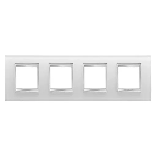 Gewiss Chorus Lux International GW16228CG Négyes keret (8 modul) vízszintes elhelyzéssel jég - Üveg (Gewiss GW16228CG)