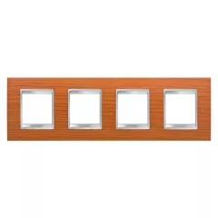   Gewiss Chorus Lux International GW16228LC Négyes keret (8 modul) vízszintes elhelyzéssel cseresznye - Fa hatású Technopolimer (Gewiss GW16228LC)