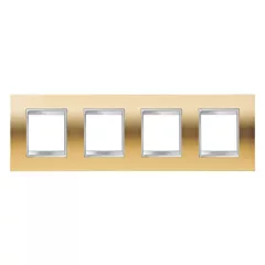  Gewiss Chorus Lux International GW16228MO Négyes keret (8 modul) vízszintes elhelyzéssel arany - Fémbevonatú Technopolimer (Gewiss GW16228MO)